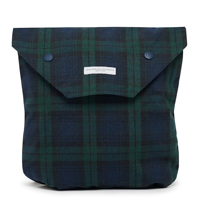 Engineered Garments Shoulder Pouch Blackwatch Cotton Linen blau 82752 1