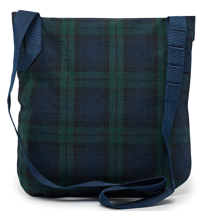 Engineered Garments Shoulder Pouch Blackwatch Cotton Linen blauw 82752 3