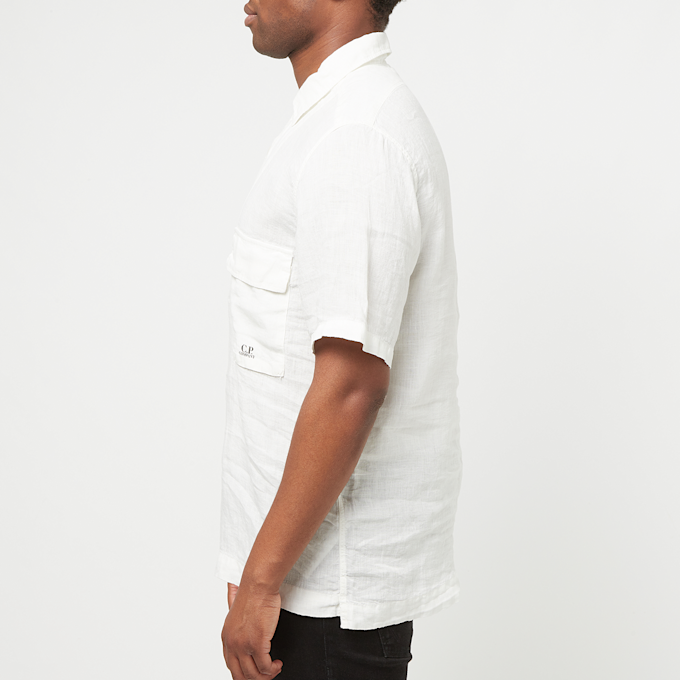 C. P. Company Linen Short Sleeved Shirt white 84005 3