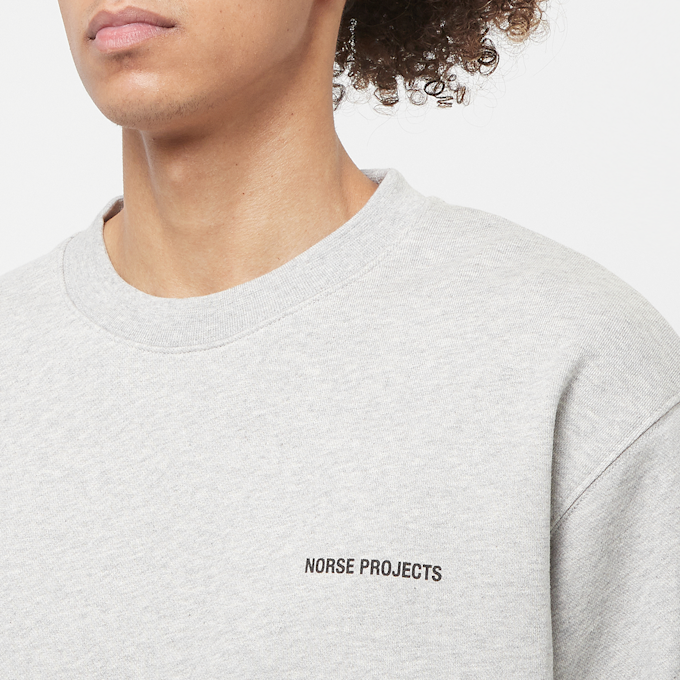 Norse Projects Arne Relaxed Organic Logo Sweatshirt grijs 84054 5