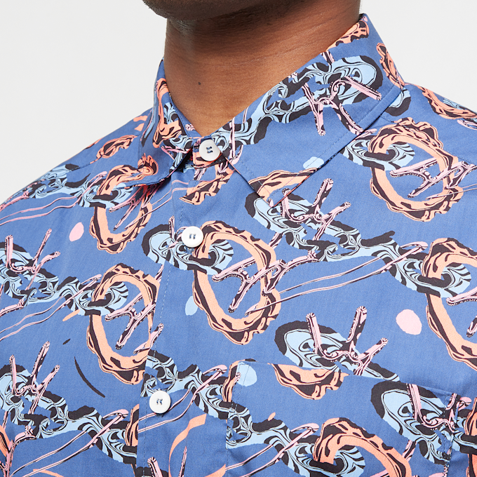 A.P.C. Ross Short Sleeve Shirt blue 84086 5