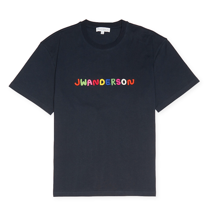 J. W. Anderson Logo Embroidery T-Shirt blauw 84349 1