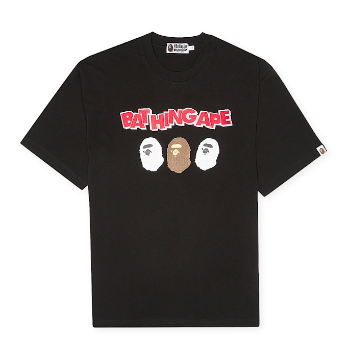 A Bathing Ape Triple Ape Head Tee black 84735 1