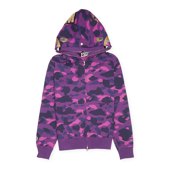 A Bathing Ape Color Camo Double Shark Full Zip Hoodie lila 88057 1
