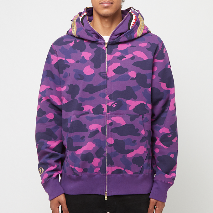A Bathing Ape Color Camo Double Shark Full Zip Hoodie purple 88057 2