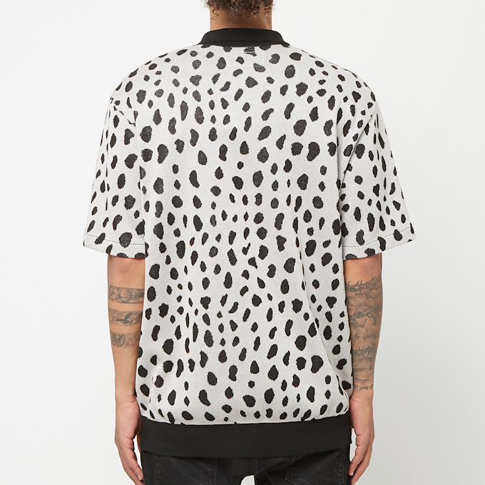 Wacko Maria Leopard Knit Polo-Shirt grijs 88141 4