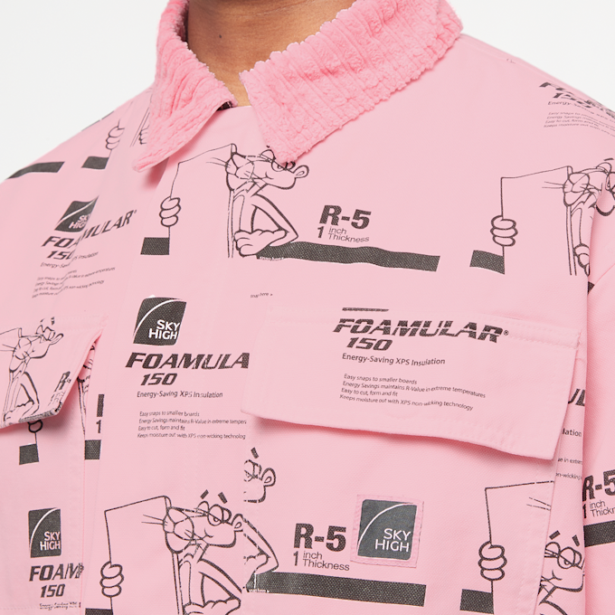 Sky High Farm Insulation Print Chore Coat Woven lichtroze 90287 5