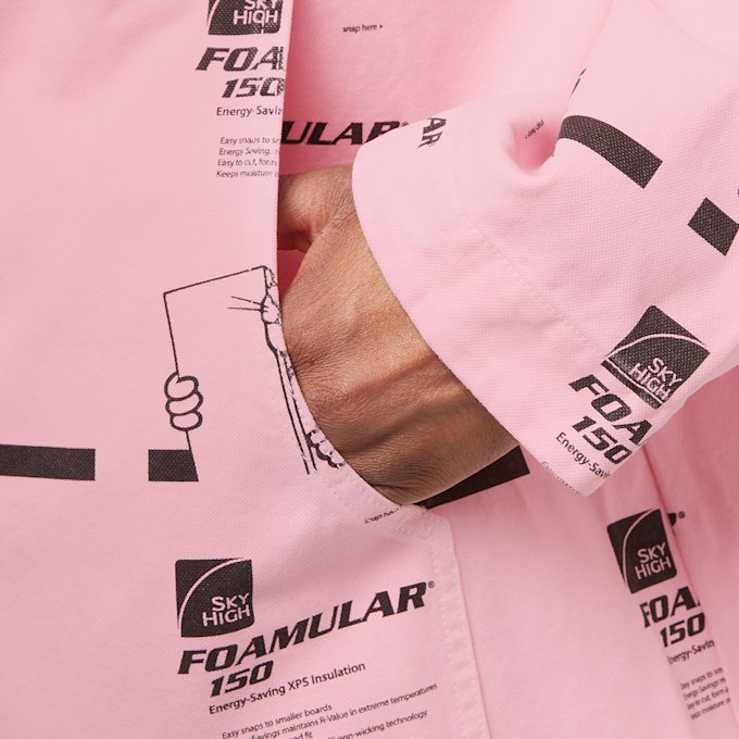 Sky High Farm Insulation Print Chore Coat Woven light pink 90287 6