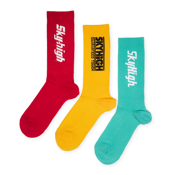 Sky High Farm Construction Graphic Logo Sock (3 Pack) multi-colour 90286 1