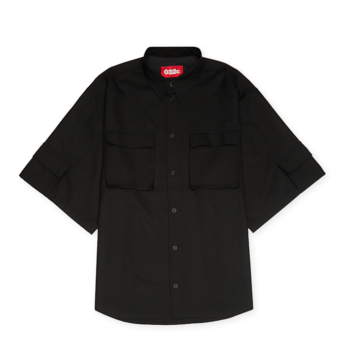 032c Tailored Flap Pocket Shirt black 86085 1