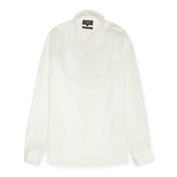 Beams Plus B.D. Linen Oxford weiß 88214 1