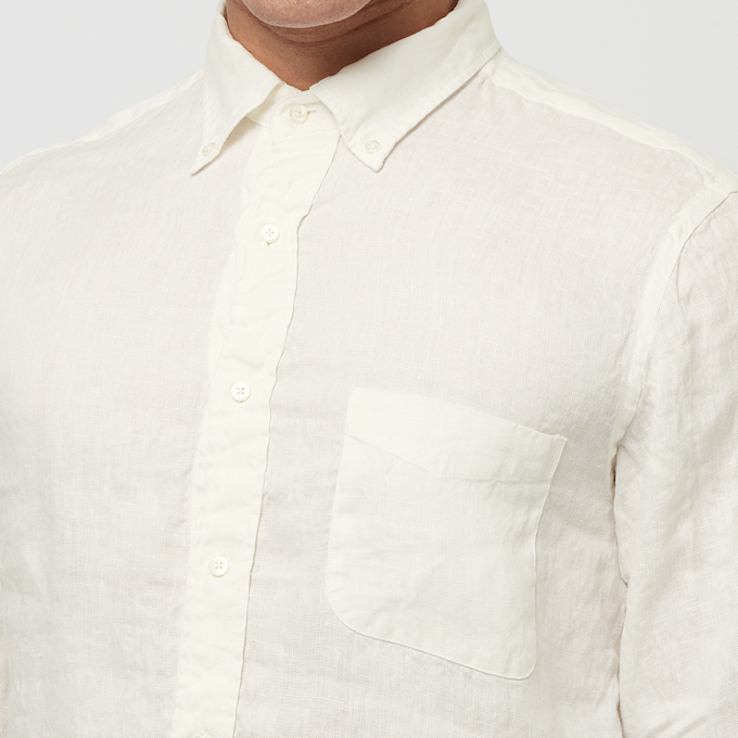 Beams Plus B.D. Linen Oxford wit 88214 5