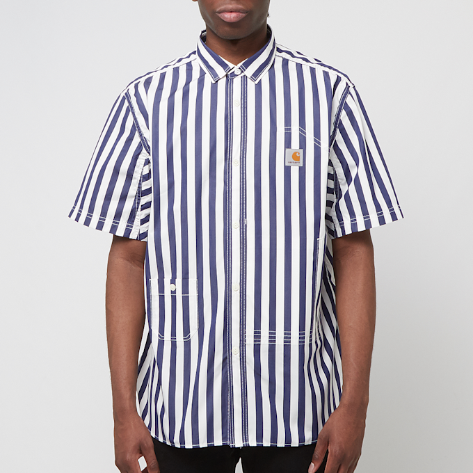 Junya Watanabe MAN x Carhartt WIP Striped Short Sleeve Shirt blauw 90308 2
