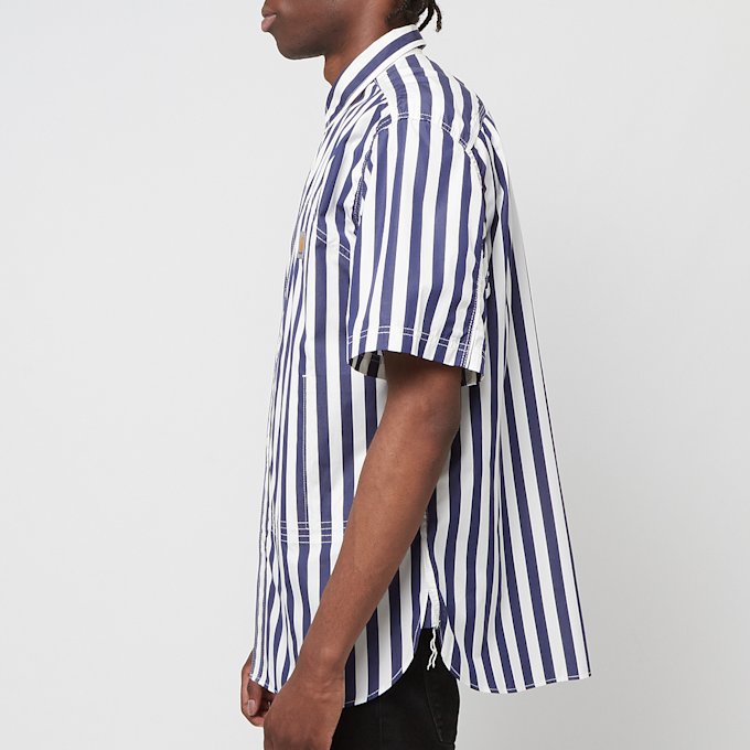 Junya Watanabe MAN x Carhartt WIP Striped Short Sleeve Shirt blauw 90308 3