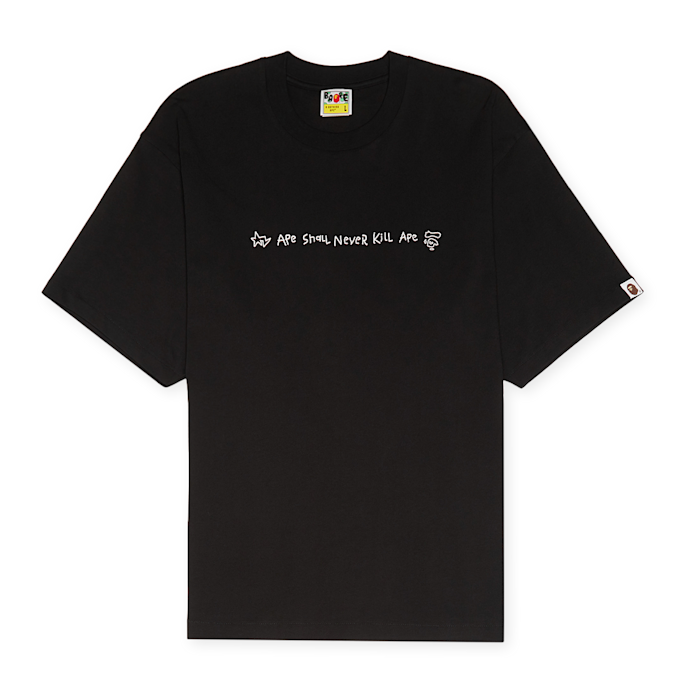 A Bathing Ape Hand Drawn Logo Relaxed Fit Tee zwart 85284 1