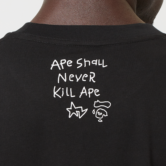 A Bathing Ape Hand Drawn Logo Relaxed Fit Tee zwart 85284 5