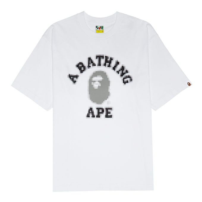 A Bathing Ape Pixal College Relaxed Fit Tee M white 90028 1