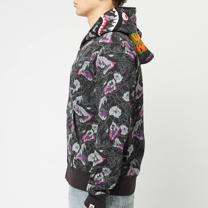 A Bathing Ape Japanese Tattoo Camo Shark Fz Hoodie M zwart 87071 3