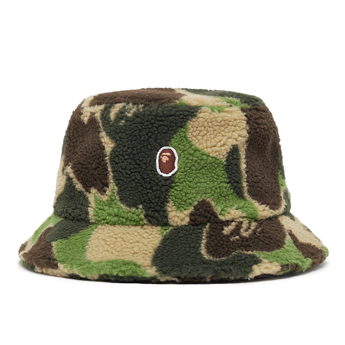 A Bathing Ape Abc Camo Boa Fleece Bucket Hat M camouflage 90029 1