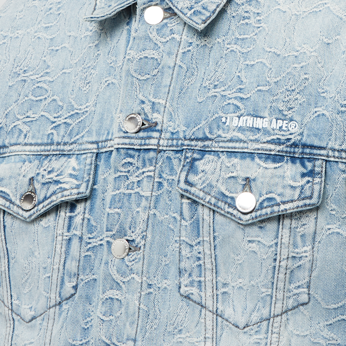 A Bathing Ape Line Camo Jacquard 13Oz Denim Jacket blauw 90862 6