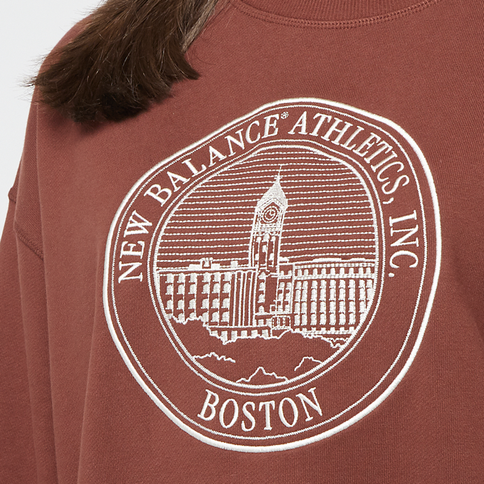 New Balance Wmns Athletics French Terry Crest Crew brown 87078 5