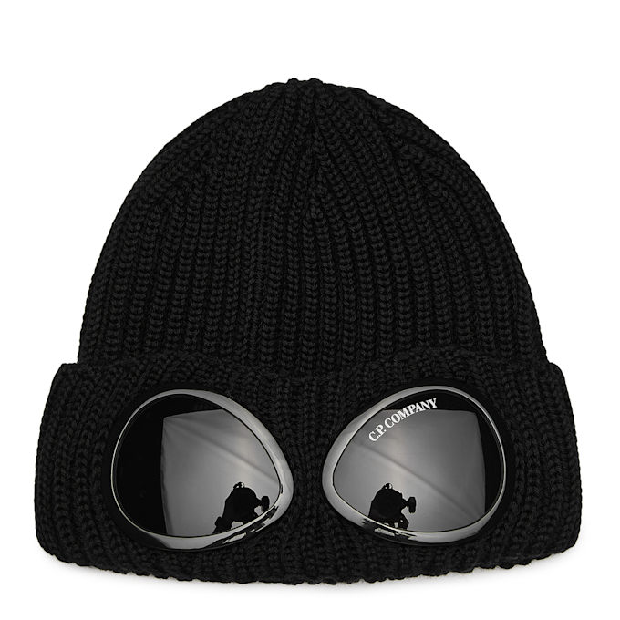 C. P. Company Extra Fine Merino Wool Goggle Beanie black 85933 1
