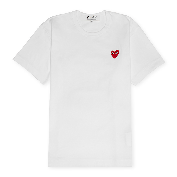 Comme des Garcons Play Small Red Heart T-Shirt White weiß 88646 1