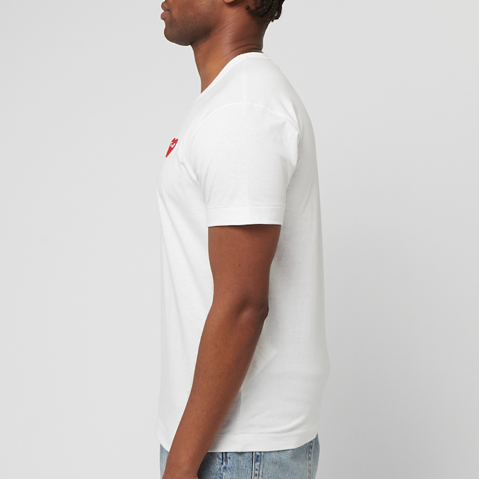 Comme des Garcons Play Small Red Heart T-Shirt White weiß 88646 3