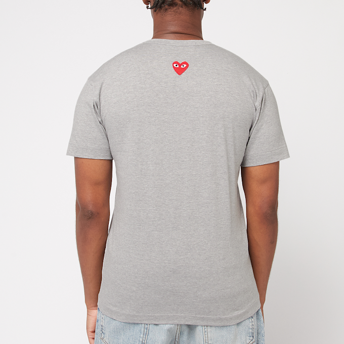 Comme des Garcons Play Small Red Heart Neck T-Shirt Grey grey 85443 4