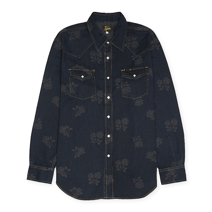 Needles Western Denim Rose Shirt - 8oz blau 85502 1
