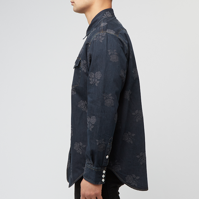 Needles Western Shirt - 8oz Denim / Rose Jq. blauw 85502 3