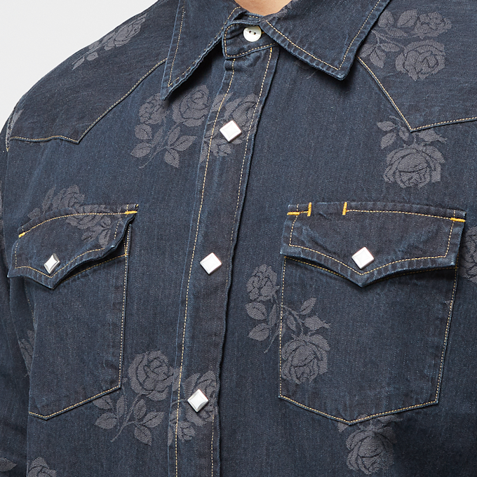 Needles Western Denim Rose Shirt - 8oz blau 85502 5