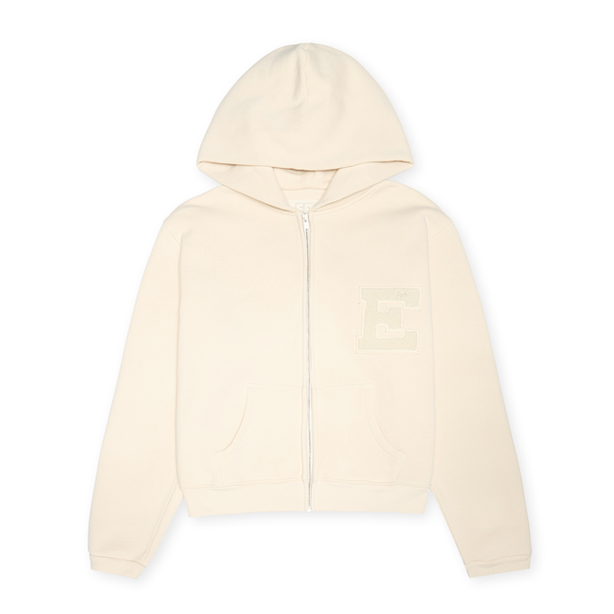 ERL Varsity Zip-Up Hoodie Knit beige 88409 1