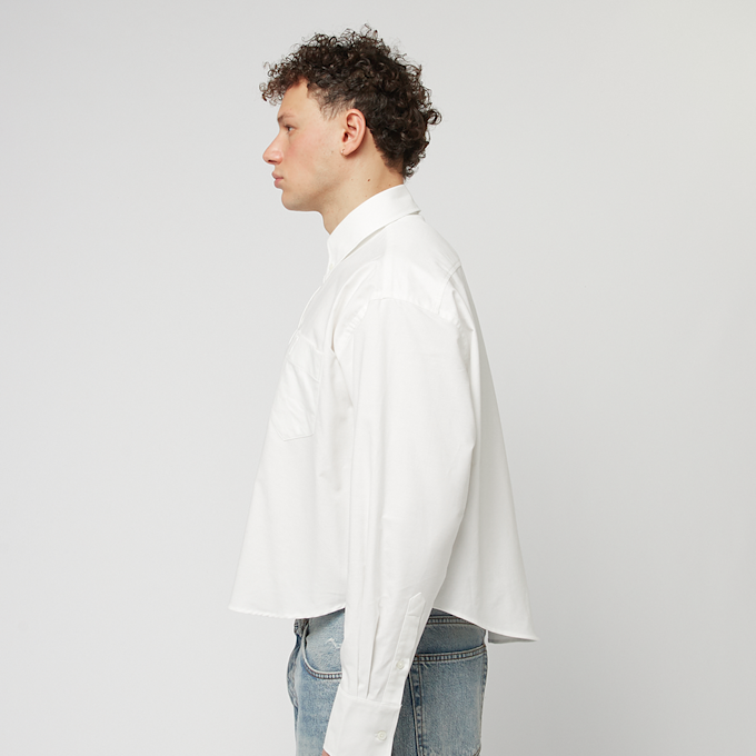 AMI PARIS Cropped Oversized Shirt white 85548 3