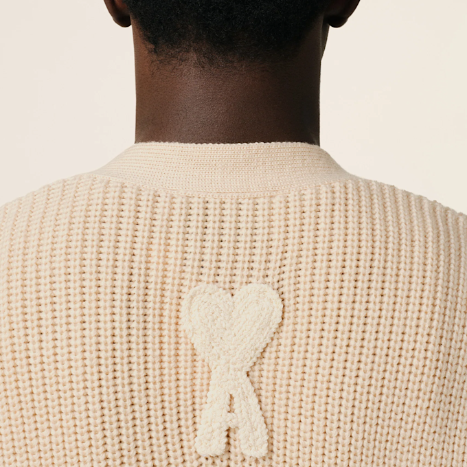 AMI PARIS Ribbed Cardigan beige 89192 5