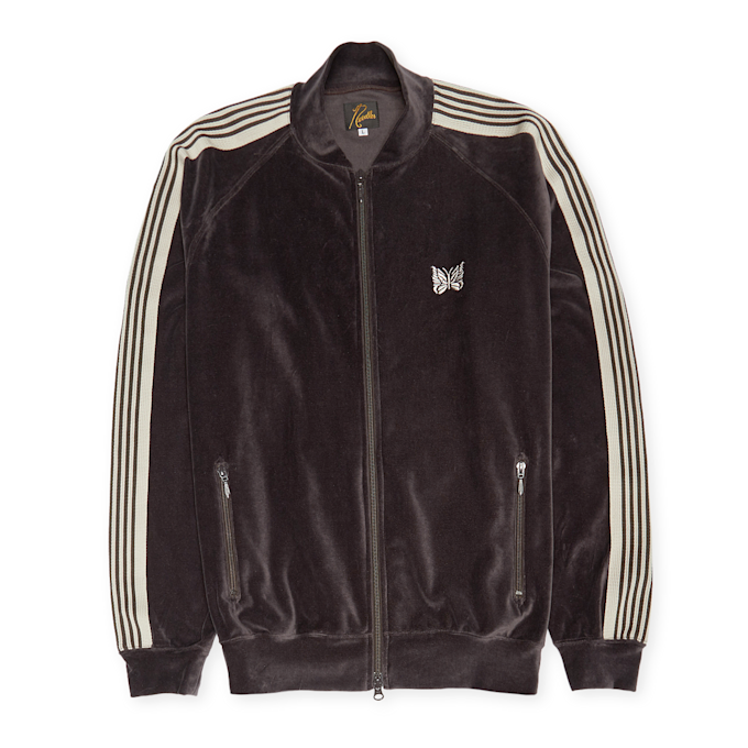 Needles Rib Collar Track Jacket - C/PE Velour grijs 88582 1