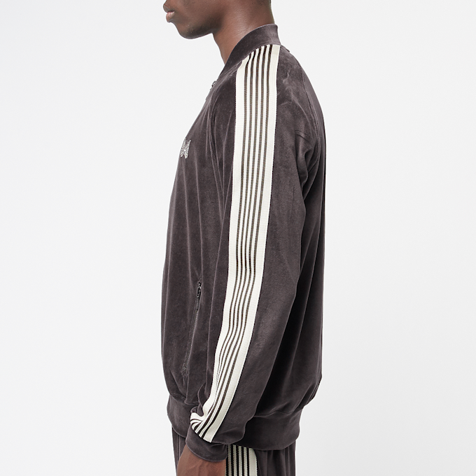 Needles Rib Collar Track Jacket - C/PE Velour grey 88582 3