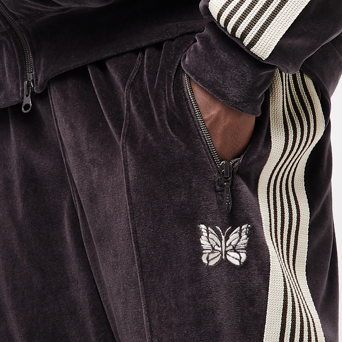 Needles Narrow Track Pant - C/PE Velour brown 85945 5