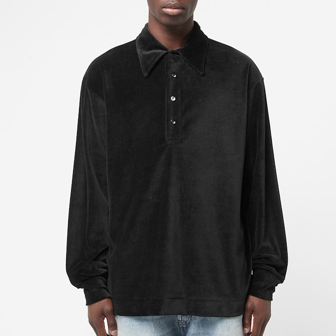 Needles Pullover Shirt Velour Jersey schwarz 88583 2