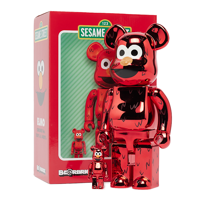 Medicom Bearbrick Elmo Chrome Ver. 100% & 400% multi-colour 90368 4