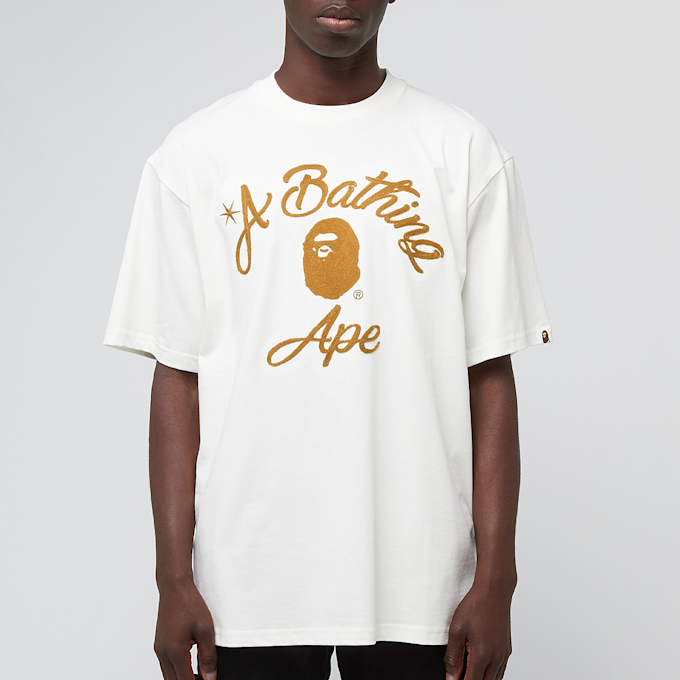 A Bathing Ape Chain Stitch College Relaxed Fit Tee beige 90443 2
