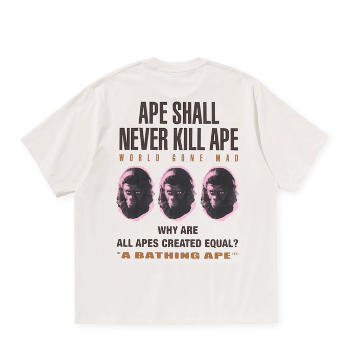 A Bathing Ape Slogan Relaxed Fit Tee beige 86325 1