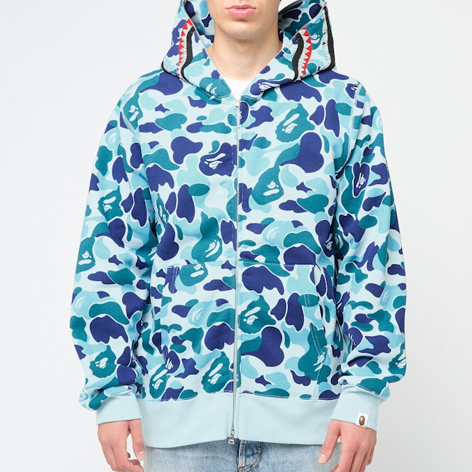 A Bathing Ape ABC Camo Crystal Stone Shark Full Zip Hoodie blue black 89412 2