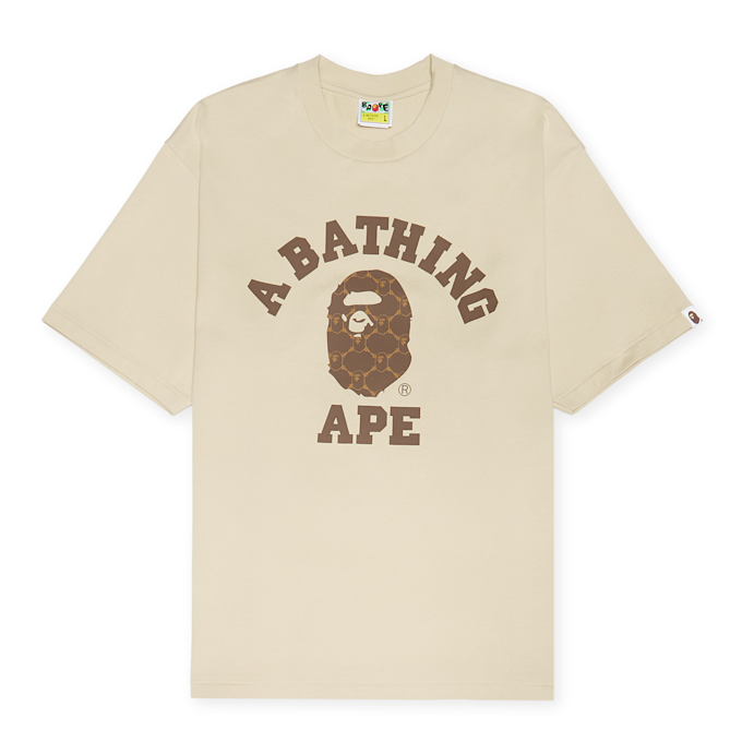 A Bathing Ape College Monogram College Relaxed Fit Tee beige beige 89869 1