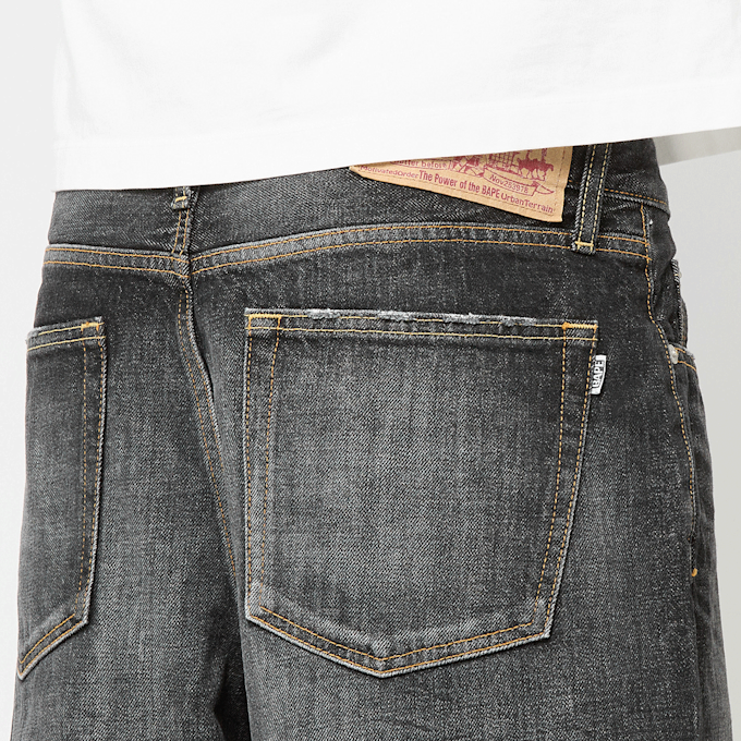 A Bathing Ape Twin Sta Relaxed Fit Denim Shorts grijs 89402 6