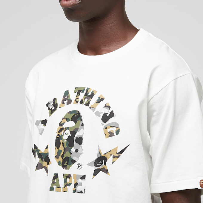 A Bathing Ape 1st Camo Crazy Sta College Tee weiß 89871 5