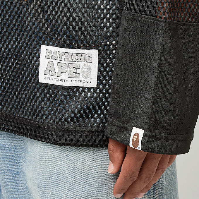 A Bathing Ape Line Camo Multi Logo Relaxed Fit Football Jersey zwart 87758 6