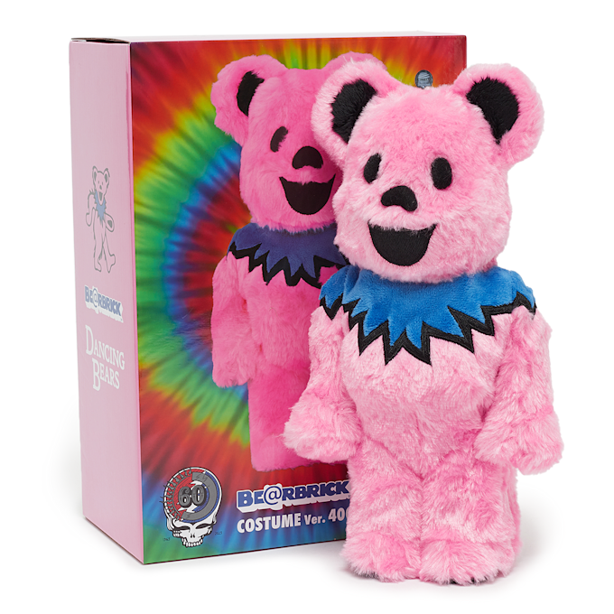 Medicom x Grateful Dead Bearbrick Dancing Bear Costume 400% light pink 91092 4