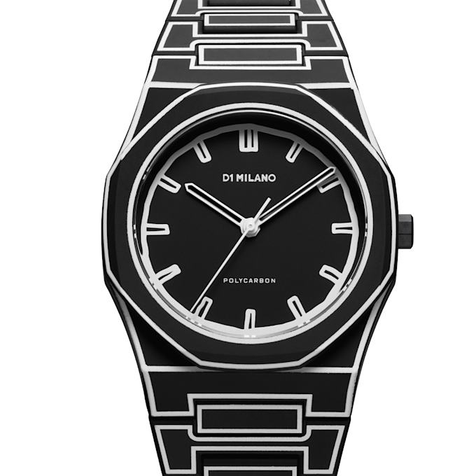 D1 Milano Polycarbon Black Sketch Watch 40.5mm zwart 88716 1
