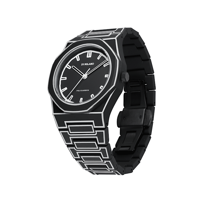 D1 Milano Polycarbon Black Sketch Watch 40.5mm zwart 88716 2